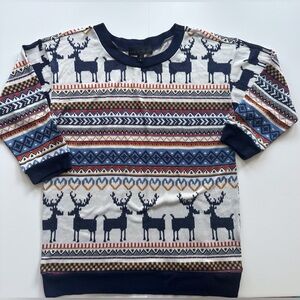 Almost Famous Winter Reindeer Holiday Long Sleeve Pullover Sweater Women’s Large